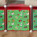 3 Boites de rangement pour cavy cage de la marque Kavee motif Noël vert et rouge dessous une cavy cage