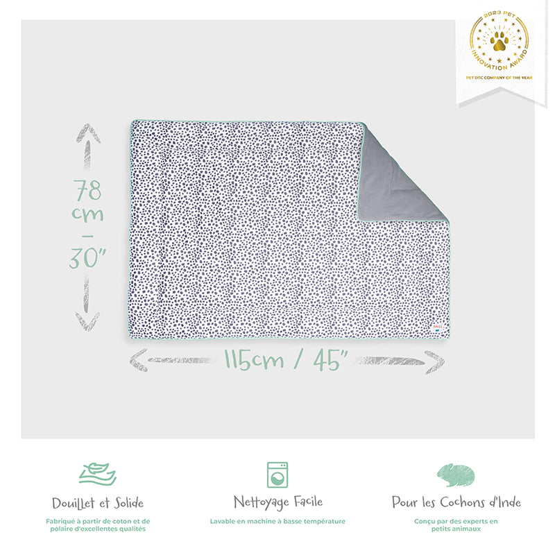 Tapis polaire Kavee en motif dalamtien taille 3x2, image avec description et dimensions du produit