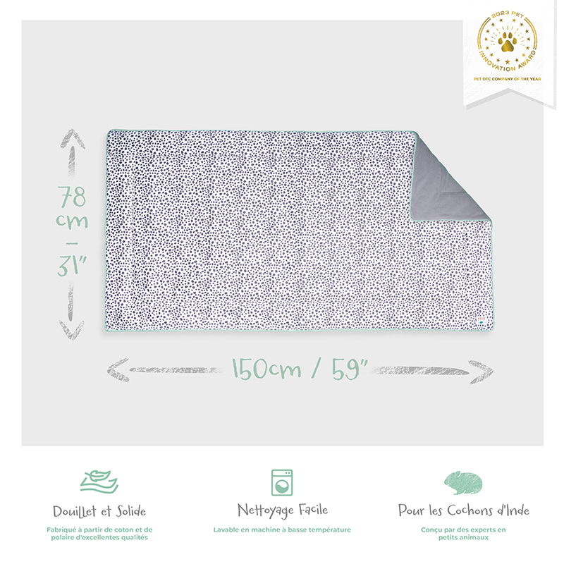 Tapis polaire Kavee en motif dalamtien taille 4x2 , image avec description et dimensions du produit