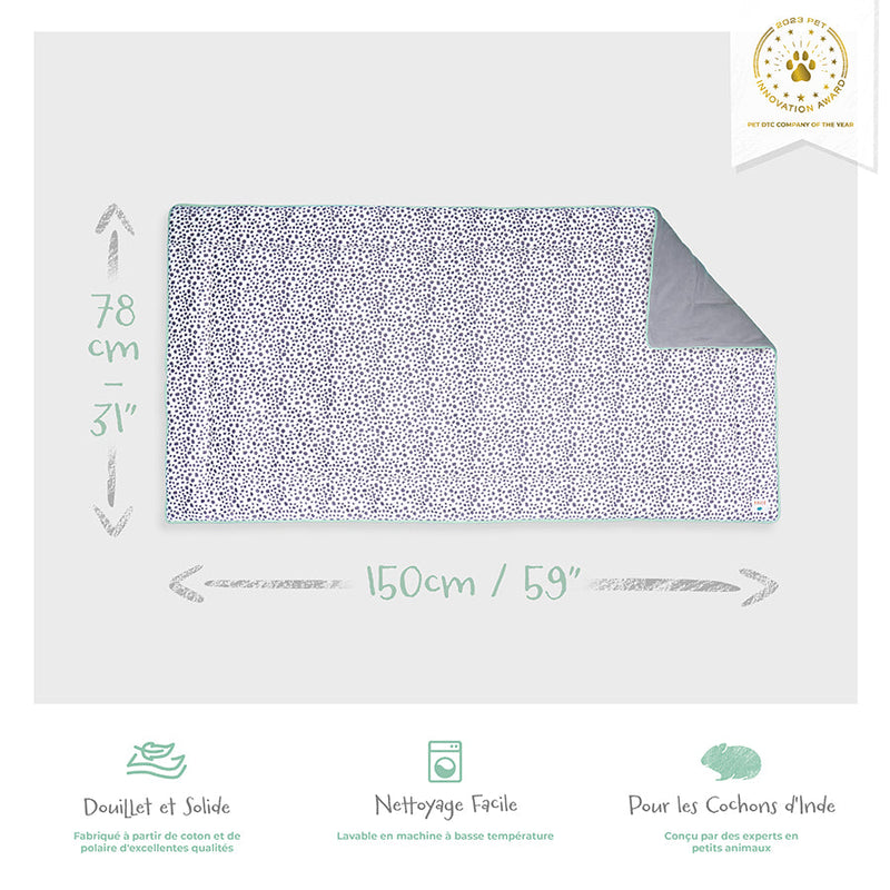 Tapis polaire Kavee en motif dalamtien taille 4x2 , image avec description et dimensions du produit