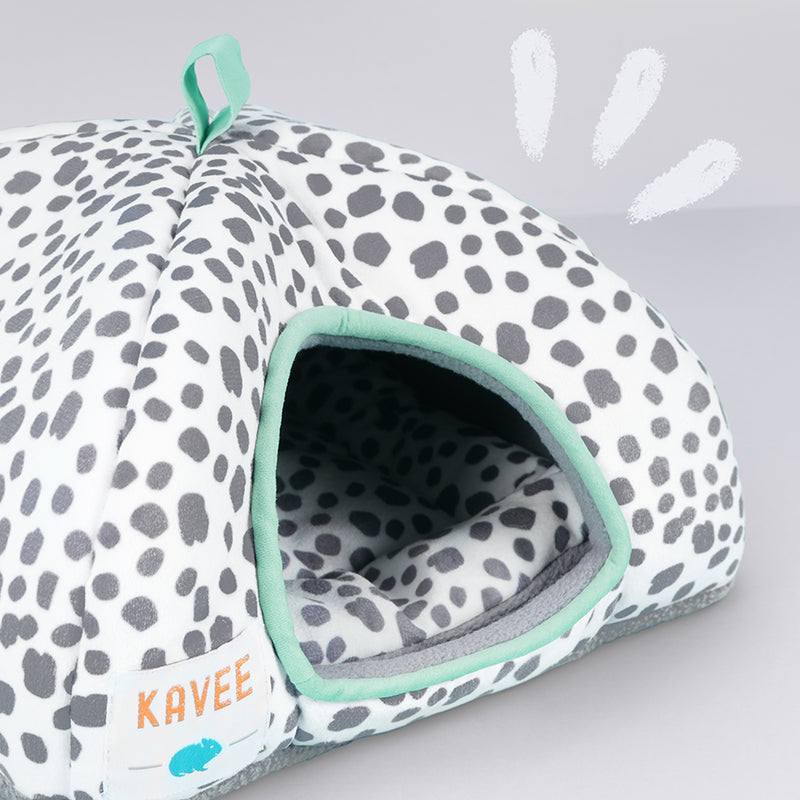 Maison cochon d'inde en motif dalmatien marque Kavee avec illustration
