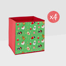 Boite de rangement pour cavy cage de la marque Kavee motif Noël vert et rouge avec la mention x4
