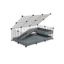 Cavy Cage 3x2 avec plexiglass, Loft et Rampe