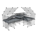 Cavy cage 6x2 en L avec separation, stand & loft