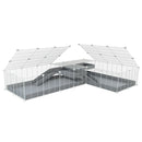 Cavy cage blanche 8x2 en L avec separation & loft