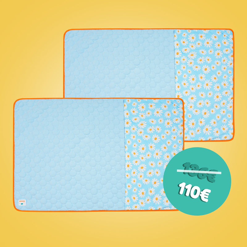 Lot de 2 Tapis Polaires Premium pour Cochons d’Inde | Marguerite
