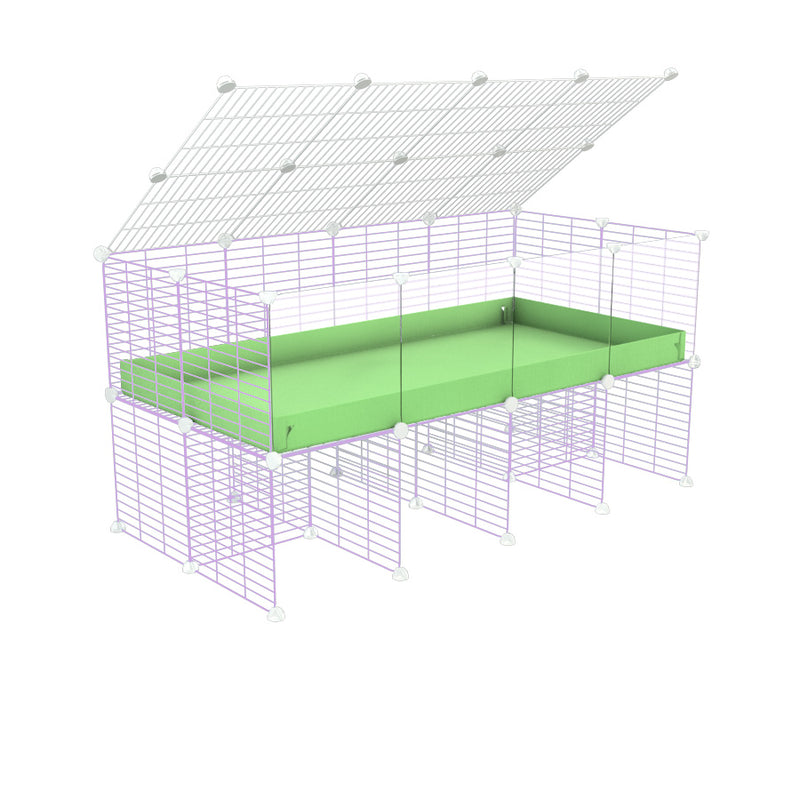 Cavy Cage Rehaussée 4x2 avec plexiglass