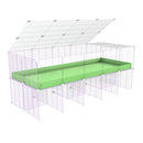 Cavy Cage Rehaussée 5x2 avec plexiglass