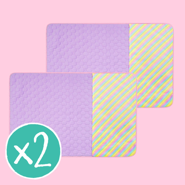 Lot de 2 Tapis Polaires Premium pour Cochons d’Inde | Arc-en-ciel