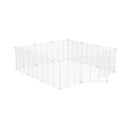 Un enclos cavy cage modulable 3x3 exterieur ou interieur avec grilles blanches fines pour lapins ou cochons d'inde de kavee 