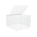 Un enclos modulable 3x3 exterieur avec couvercle avec grilles blanches fines pour lapins ou cochons d'inde kavee 