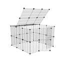 Un enclos cavy cage modulable 3x3 exterieur avec couvercle avec grilles fines pour lapins ou cochons d'inde de kavee 