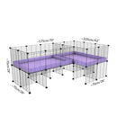 Taille d'une cavy cage 6x2 en L avec stand avec separation pour cochons d'inde qui se battent ou en quarantaine kavee