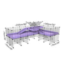 Taille d'une cavy cage 8x2 de coin avec stand et loft avec separation pour cochons d'inde qui se battent ou en quarantaine kavee