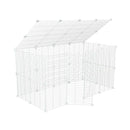 Un enclos kavee cage 4x2 exterieur avec couvercle et grilles blanches a maillage etroit pour lapins ou cochons d'inde