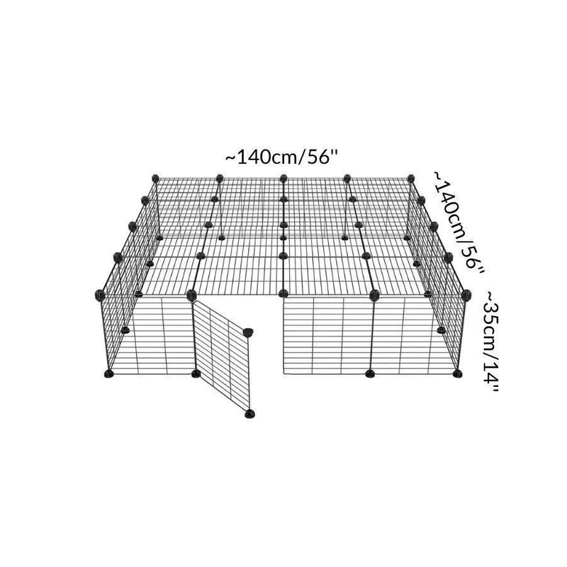 Taille d'composition d'Un enclos kavee cage modulable 4x4 exterieur avec couvercle et grilles a maillage etroit pour lapins ou cochons d'inde