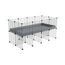 une cavy cage C&C 4x2 pour cobayes cochons d'inde avec rehausseur correx gris et grilles fines de kavee france