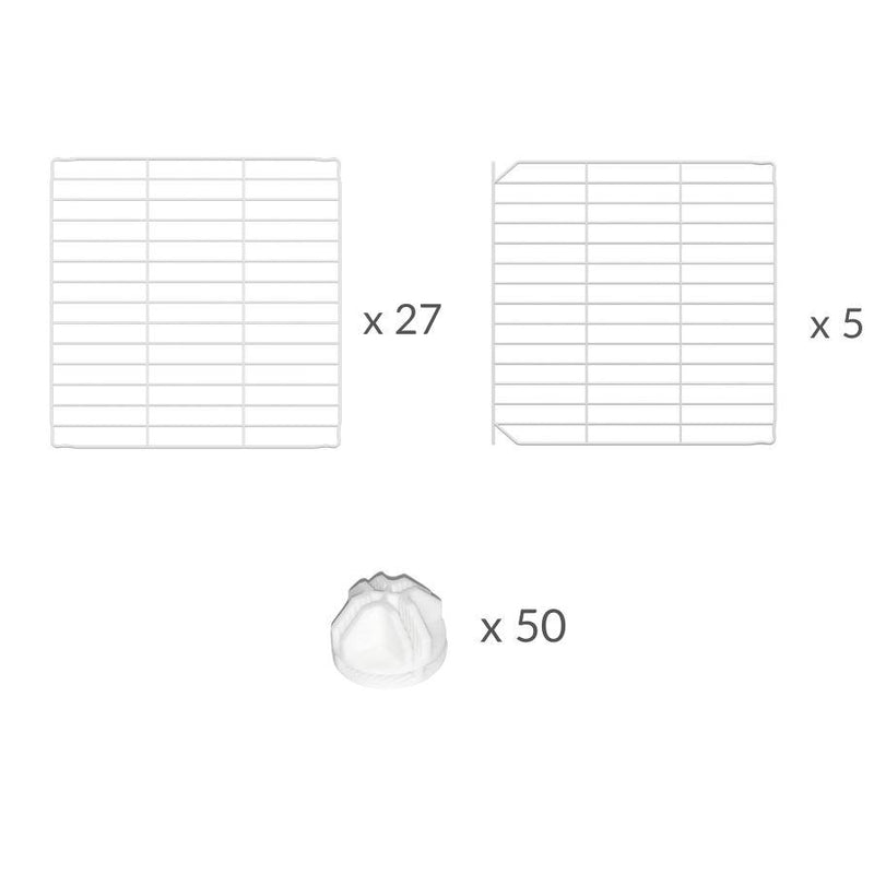 Materiel pour Un enclos kavee cage 4x4 exterieur avec couvercle et grilles blanches a maillage etroit pour lapins ou cochons d'inde