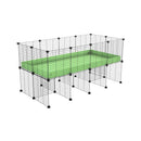 une cavy cage C&C 4x2 pour cobayes cochons d'inde avec rehausseur correx vert pistache et grilles fines de kavee france