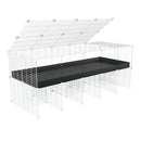 une kavee cage 5x2 avec panneaux transparents en plexiglass  pour cochons d'inde avec rehausseur couvercle correx noir et grilles blanches fines
