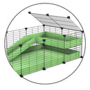 Un kit pour ajouter une rampe et un loft 2x1 a sa cavy cage kavee avec coroplast vert et grilles sans danger