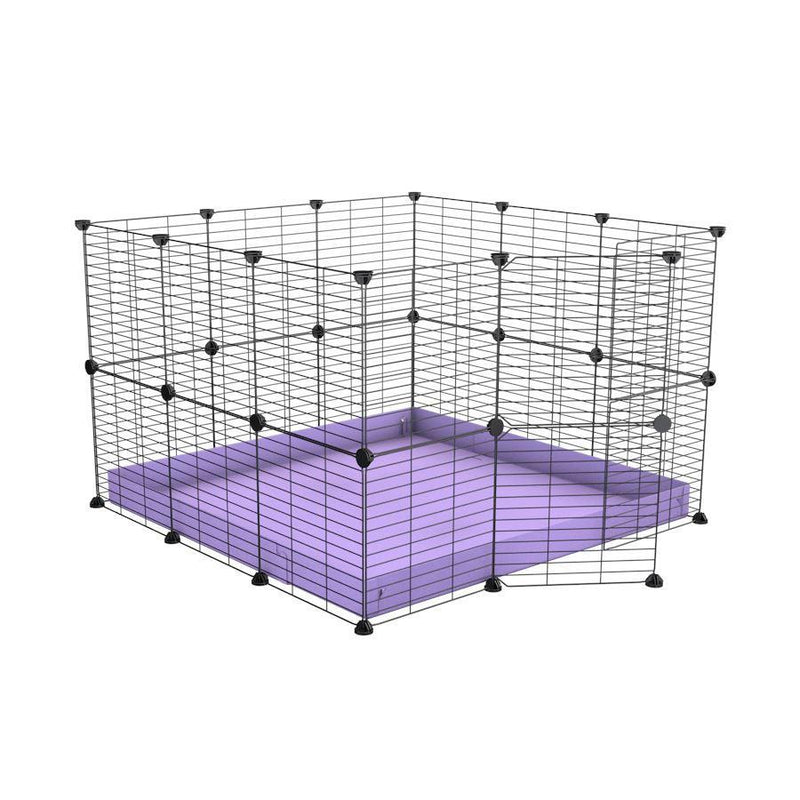 Une cavy cage C&C pour lapins 3x3 avec grilles maillage fin barreaux etroits correx violet lilas de kavee france