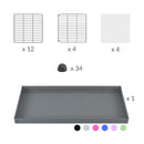 materiel pour une cavy cage 4x2 avec panneaux transparents en plexiglass pour cochons d'inde avec couvercle coroplast gris et grilles avec barreaux etroits de kavee