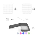 Materiel pour Un kit pour ajouter une rampe et un loft 2x1 a sa cavy cage kavee avec coroplast gris et grilles blanches