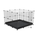 Une cavy cage C&C pour lapin 3x3 avec grilles maillage fin correx noir de kavee france
