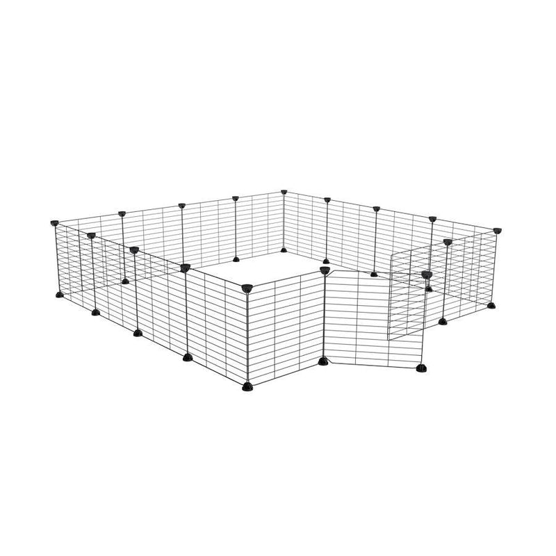 Un enclos kavee cage modulable 4x4 exterieur avec grilles a maillage etroit pour lapins ou cochons d'inde