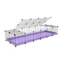 une cavy cage 6x2 pour cochons d'inde avec couvercle coroplast violet lilas et grilles avec barreaux etroits de kavee