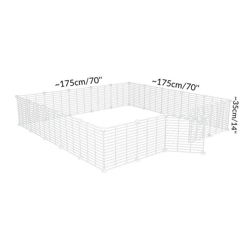 Dimension d'Un enclos cavy cage modulable 5x5 exterieur avec grilles blanches a petits trous pour lapins ou cochons d'inde de kavee 