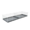 une cavy cage blanche 6x2 avec separation pour cochons d'inde qui se battent ou en quarantaine avec coroplast gris kavee