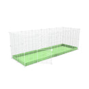 Une cavy cage 6x2 pour lapin avec un coroplast vert pastel et des grilles blanches a maillage fin par kavee