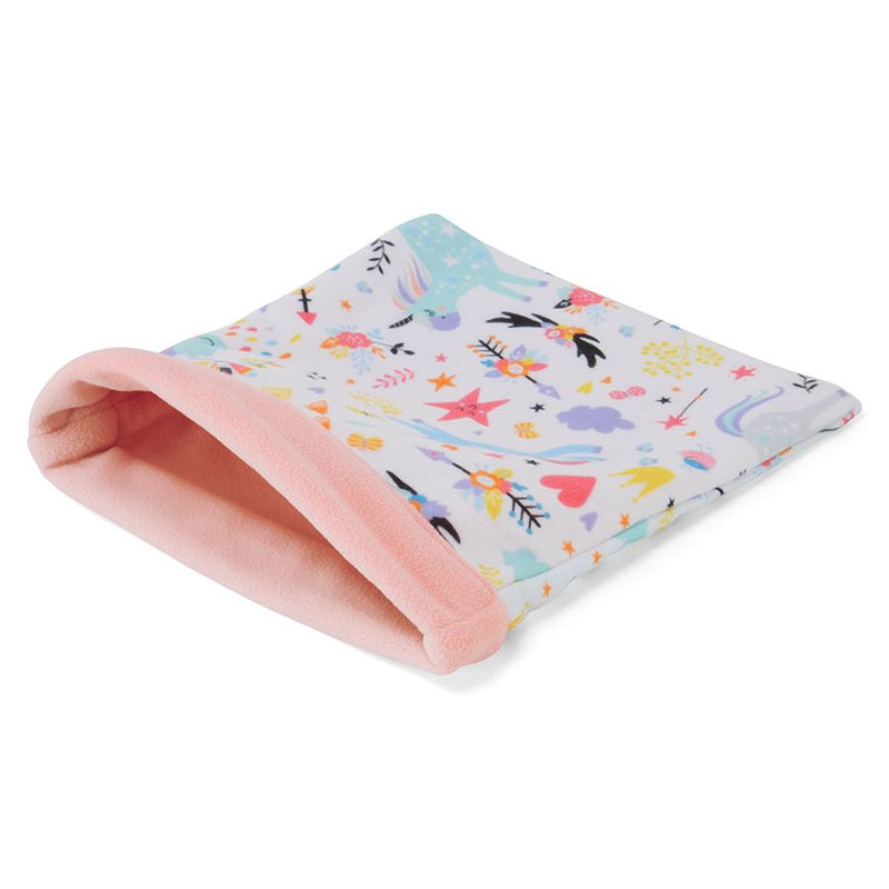 sac de couchage dodo lit polaire pour cochon d'inde en tissu rose licorne par kavee 