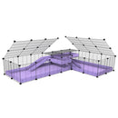 une cavy cage 8x2 de coin avec loft avec couvercle et separation pour cochons d'inde qui se battent ou en quarantaine avec coroplast lilas violet kavee