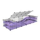 une cavy cage 6x2 loft avec couvercle et separation pour cochons d'inde qui se battent ou en quarantaine avec coroplast lilas violet kavee