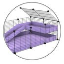 Un kit pour ajouter une rampe et un loft 2x1 a sa cavy cage kavee avec coroplast violet et grilles sans danger