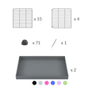 composition du kit pour une cavy cage de quarantaine 6x2 stand couvercle pour cochons d'inde kavee incluant grilles et coroplast et connecteurs