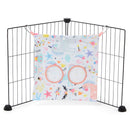 sac a foin accroche sur grilles d une cavy cage cochon d'inde en polaire rose licorne par kavee 