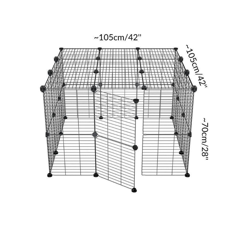 Dimension d'Un enclos cavy cage modulable 3x3 exterieur avec couvercle avec grilles fines pour lapins ou cochons d'inde de kavee 