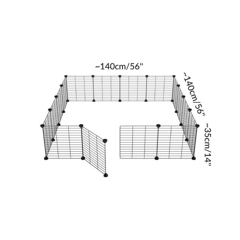 Taille d'composition d'Un enclos kavee cage modulable 4x4 exterieur avec grilles a maillage etroit pour lapins ou cochons d'inde