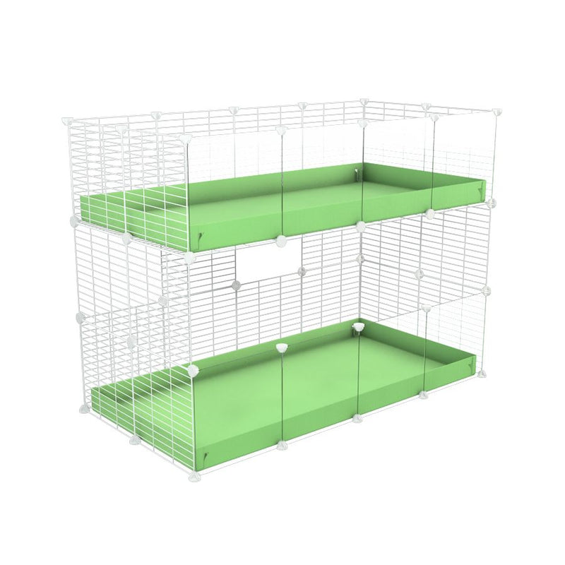 Cavy cage double 4x2 avec plexiglass