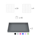 composition du kit pour une cavy cage blanche de quarantaine 6x2 en L couvercle pour cochons d'inde kavee incluant grilles et coroplast et connecteurs