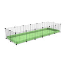 une cavy cage 6x2 pour cochons d'inde avec coroplast vert pistache et grilles fines avec petits trous de kavee