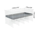 Dimensions d'une cavy cage 4x2 pour cochons d'inde avec rehausseur couvercle correx gris et grilles blanches fines de kavee france