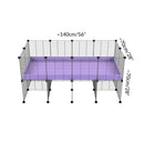 Dimension d'une cavy cage 4x2 pour cochons d'inde avec rehausseur couvercle correx violet lilas et grilles fines de kavee france
