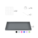 materiel dans le kit pour une cavy cage blanche de quarantaine 8x2 en L avec stand pour cochons d'inde kavee incluant grilles et coroplast et connecteurs