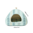 Dimensions d'une maison en polaire imprimé bleu nature nordique pour cochon d'Inde par Kavee