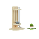 bouteille d'eau pour rongeur cochon d'inde et lapin en bois avec support Kavee vue de côté fsc